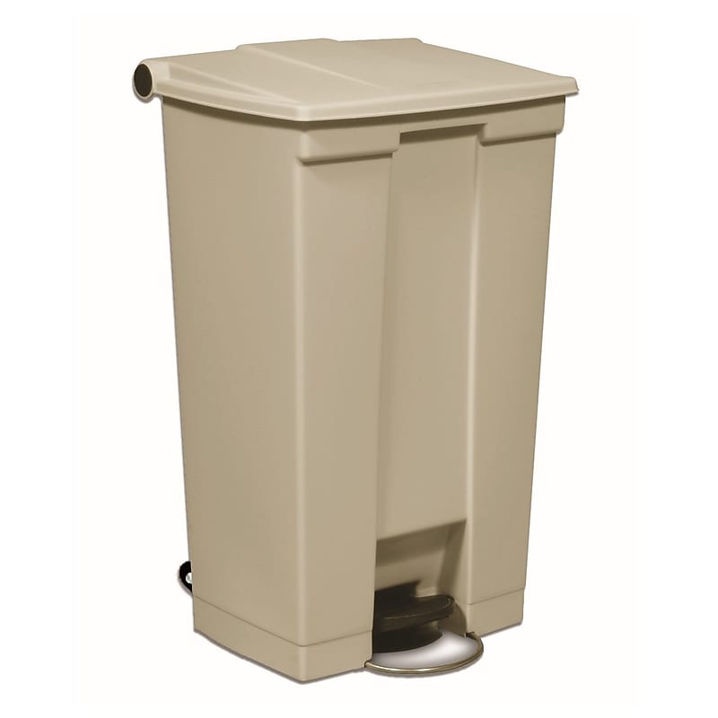 Rubbermaid Fire-Safe Step-On Trash Can, 23 Gallons, Beige (FG614600BEIG) image 1
