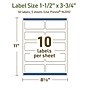 Avery Dissolvable Rectangle Multipurpose Labels, 1.5" x 3.75", Off-white, 50/Pack (94205)~#|#~94DED94F-D228-4667-8F462CC70685A3F1_sc7