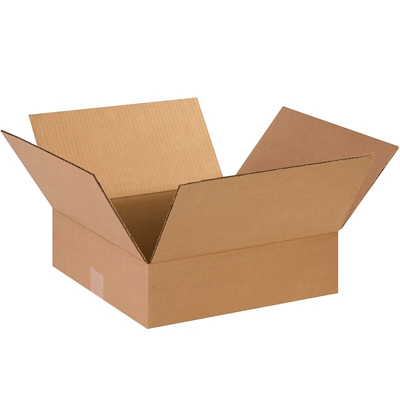 14" x 14" x 4" Shipping Boxes, 32 ECT, Kraft, 25/Bundle (BS141404) image 1