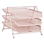 Mind Reader Metal Front Loading Letter Tray, Pink (3TPAPER-PNK)~#|#~94E31871-1D62-460D-BA7F2C41114955EE_sc7