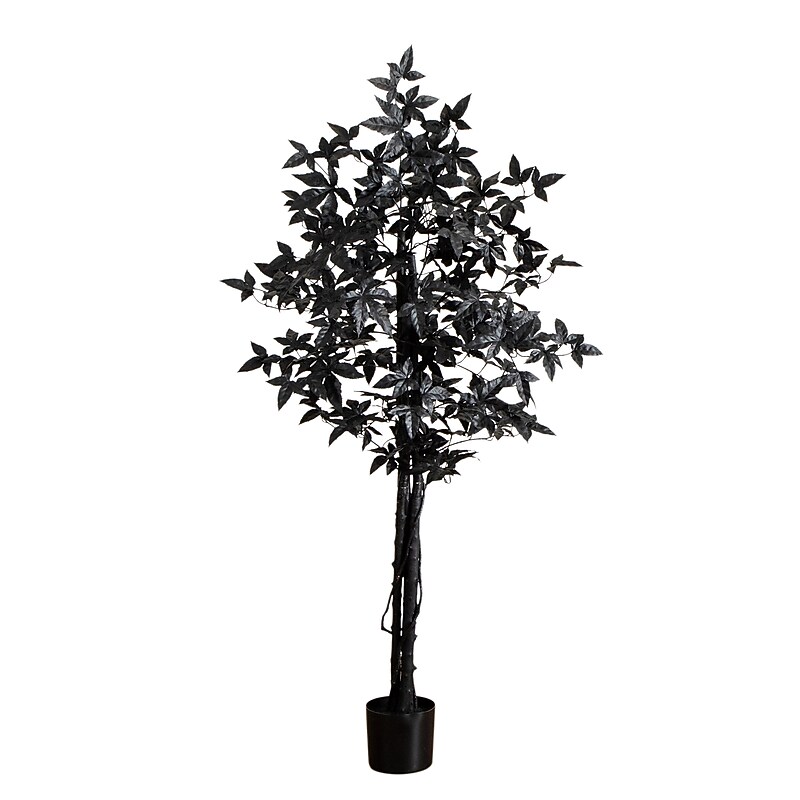 Nearly Natural Artificial Halloween Black Maple Tree, 5' (T5156) image 1