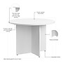 Bush Business Furniture 42W Round Conference Table with Wood Base, White (99TB42RWH)~#|#~94EC0134-9F3D-4192-AF971219366A4FD8_sc7