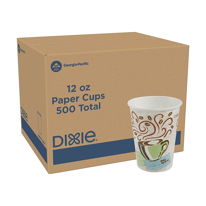 Dixie PerfecTouch Paper Hot/Cold Cups, 12 oz., Coffee Haze, 25 Cups/Sleeve (5342DX) image 1