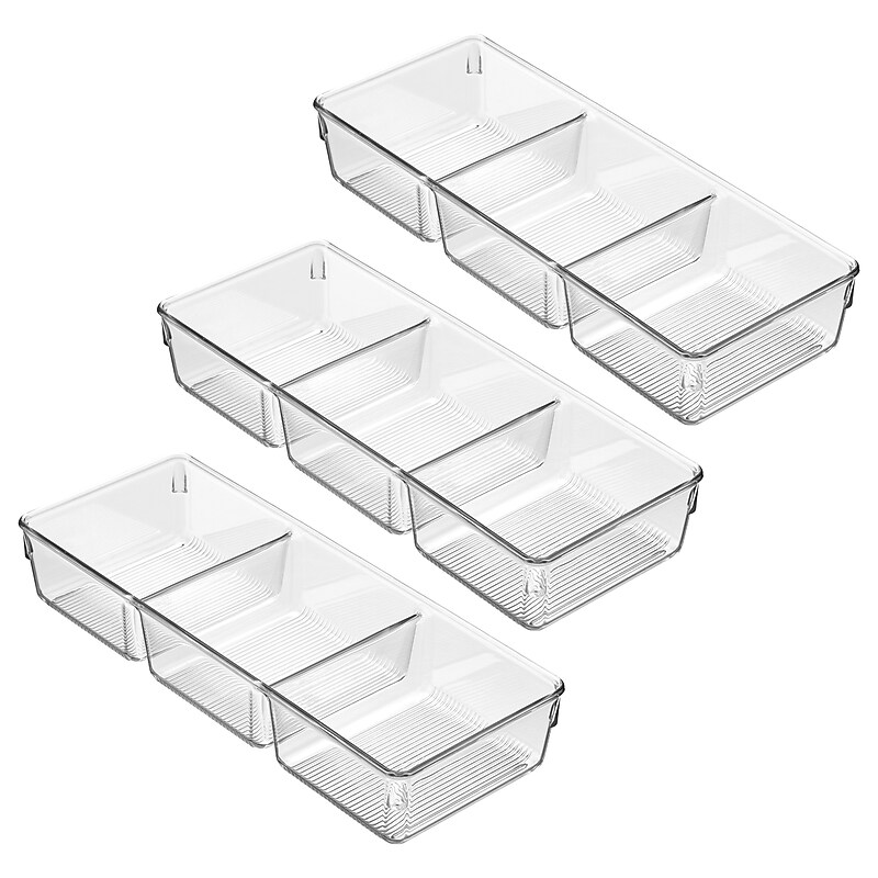 iDESIGN Small Plastic Storage Bin, Clear, 3/Pack (29363M3) image 1