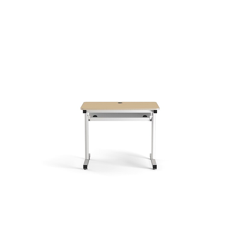 VersaDesk 36"W Basic Computer Table, Maple/White (BCT3624-WM) image 1