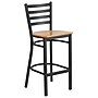 Flash Furniture HERCULES Series Traditional Metal Ladder Back Restaurant Barstool, Black/Natural Wood (XUDG697BBARNTW)~#|#~94F89B00-EA00-4744-9F61FD09787DC52D_sc7