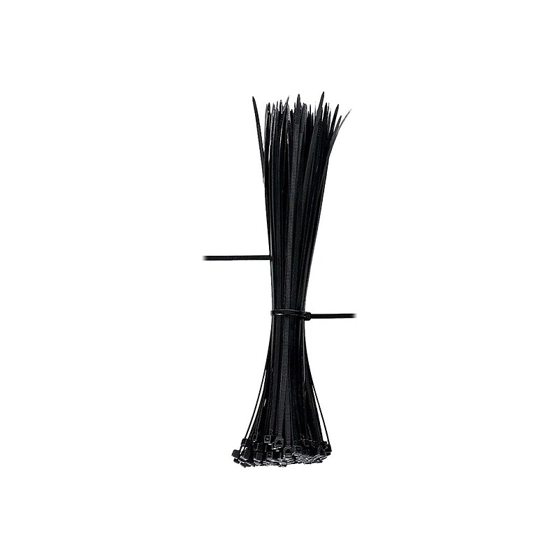 4XEM Cable Ties, 6" x 0.1", Black, 1000/Pack (4X6ZIPTIE1000B) image 1