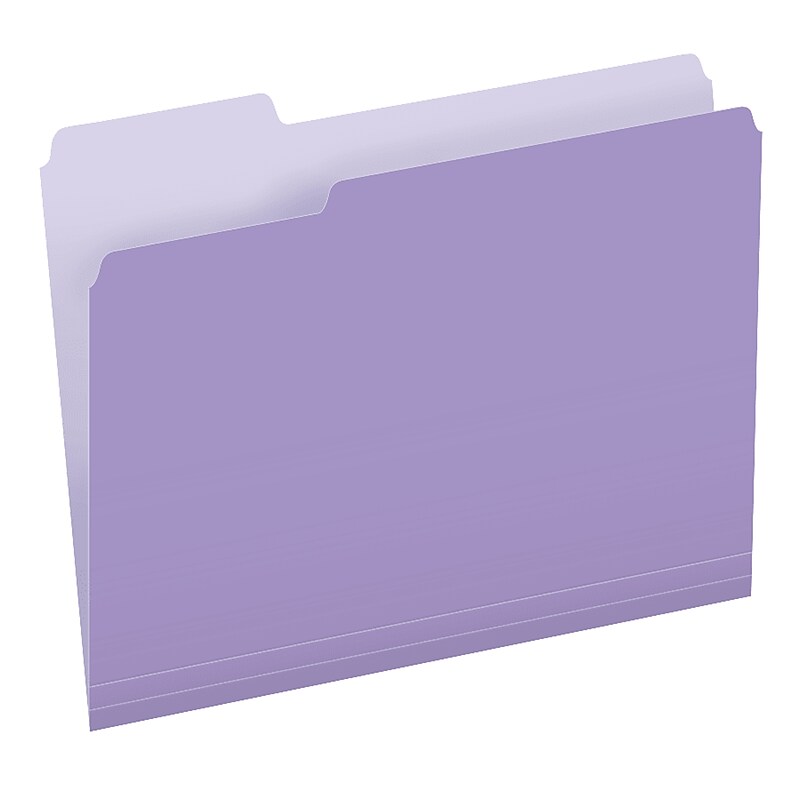 Oxford Recycled File Folder, 1/3-Cut Tab, Letter Size, Lavender, 100/Box (1521/3LAV) image 1
