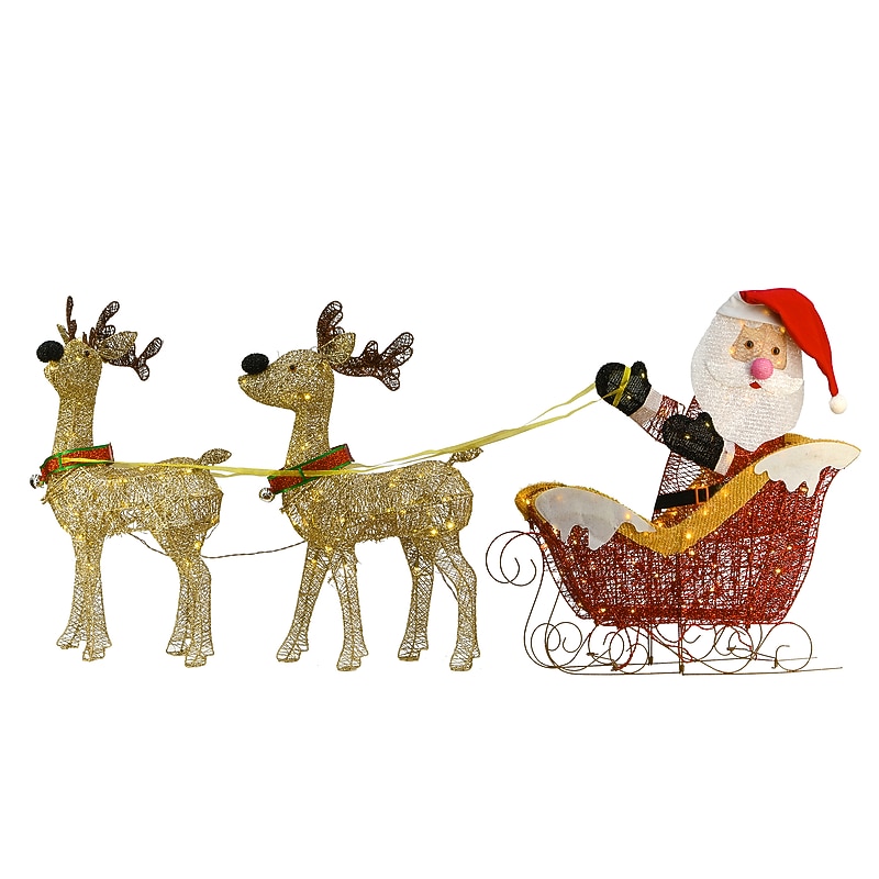 National Tree Company Santa and Reindeer Assortment with LED Lights (DF-2114225001L) image 1
