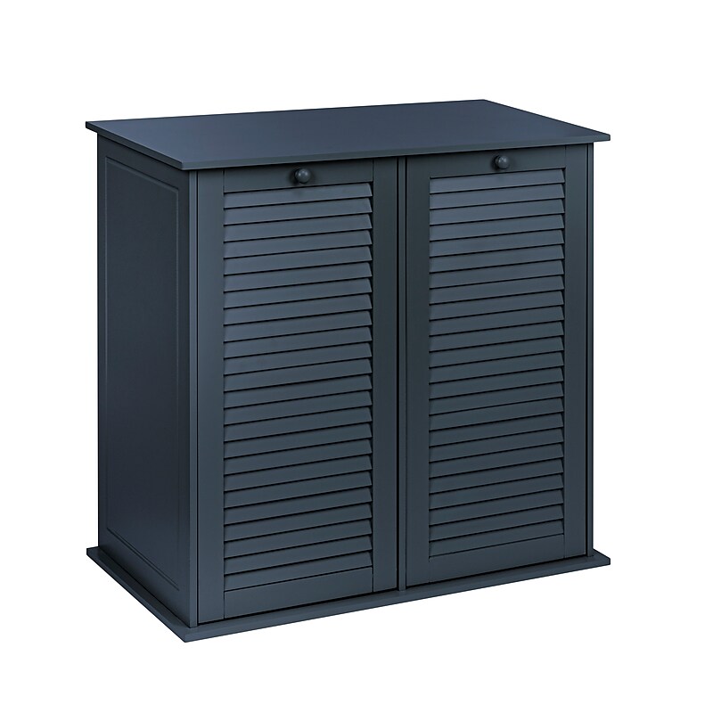 Household Essentials 2-Section Tilt-Out Laundry Sorter Cabinet with Shutter Front, Navy (HE1138) image 1