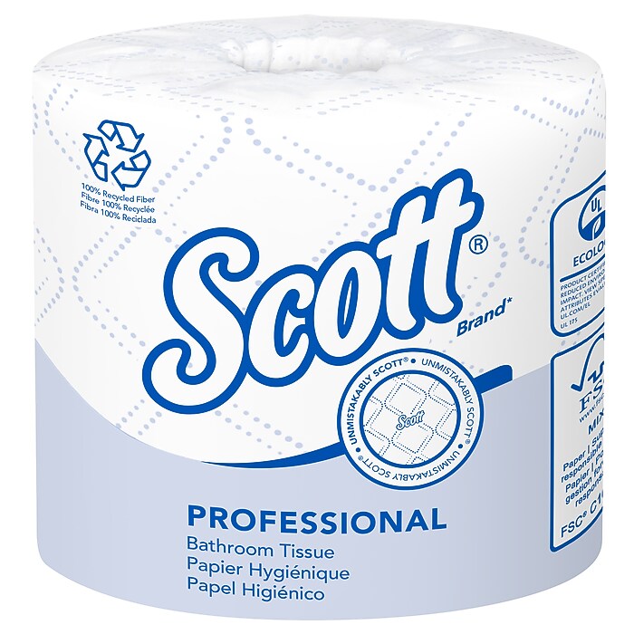 Scott Professional Recycled Toilet Paper, 2-ply, White, 473 Sheets