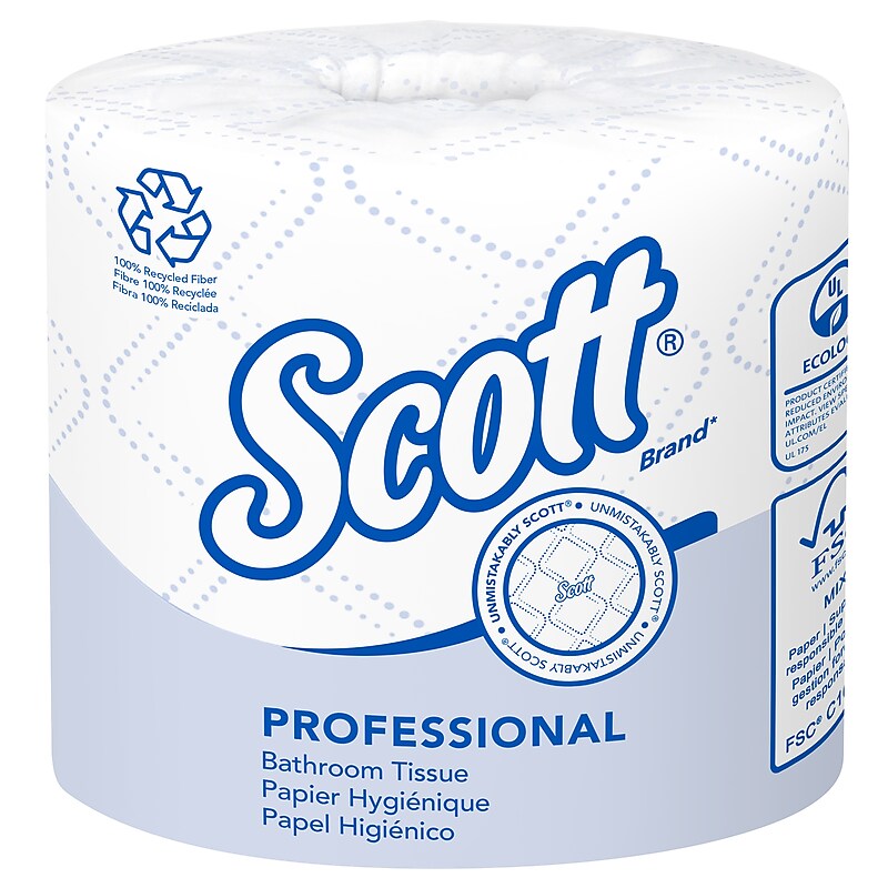 Scott Professional Essential Recycled Toilet Paper, 2-ply, White, 473 Sheets/Roll, 80 Rolls/Case (13217) image 1