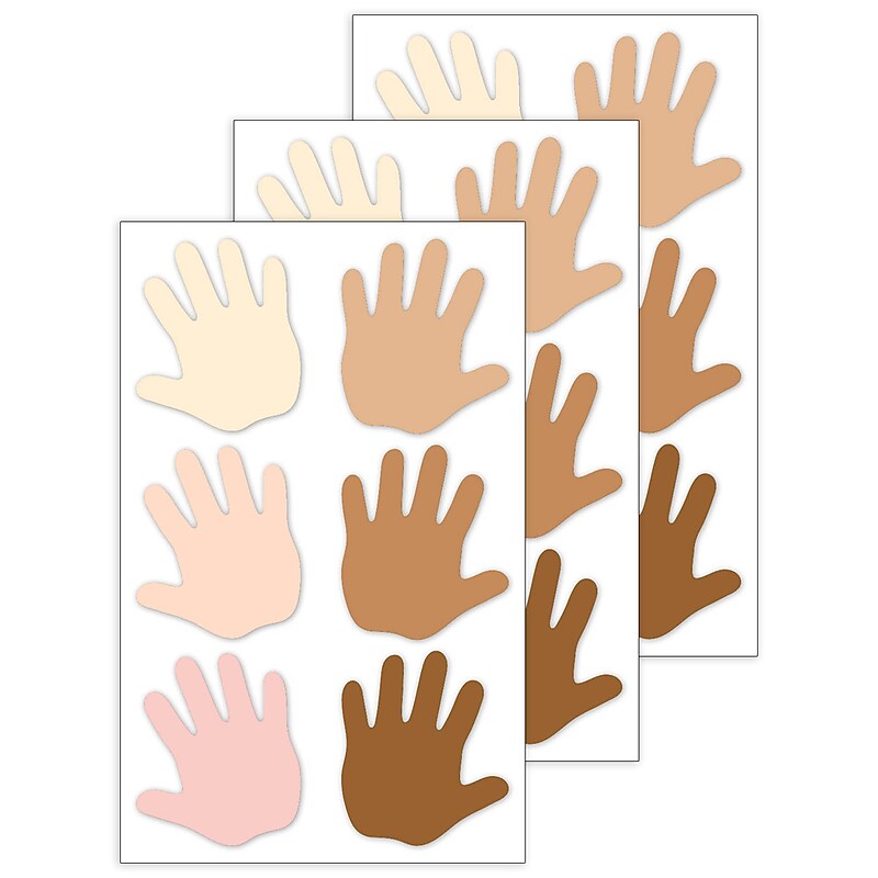 Creative Teaching Press Multicultural Hands Designer Cut-Outs, 36/Pack, 3 Packs/Bundle (CTP10593-3) image 1