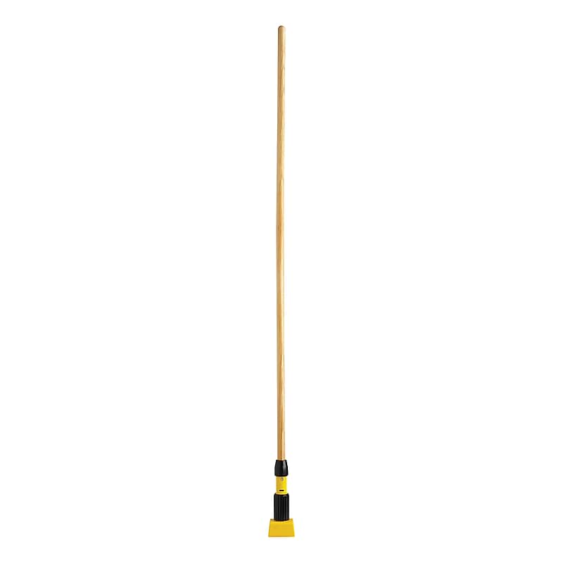 Rubbermaid Gripper 60" Wood Wet Mop Handle, Yellow/Natural (FGH216000000) image 1