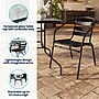 Flash Furniture Lila 55" Patio Table with Umbrella Hole and 4 Slat Stack Chairs, Black (TLH089R017CBK4)~#|#~951D332A-DF82-471C-936526723F4BB705_sc7