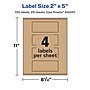 Avery Laser/Inkjet Multipurpose Labels, 5" x ", Kraft Brown, 100/Pack (94241)~#|#~9524D30B-CD20-47DE-A1D96E670AB195AE_sc7