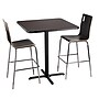 NPS CT Series 36" Square 42" Height Cafe Table, X Base, Black Frame/Mahogany Top (CT33636XBPBTMMY)~#|#~95267296-225C-465F-829E6AB0C2A41D7D_sc7
