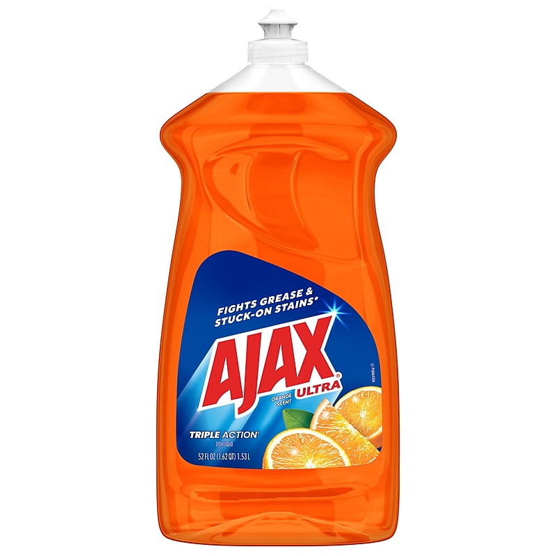 Ajax Triple Action Liquid Dish Soap, Orange, 52 oz., 6/Carton (149860) image 1
