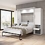 Bestar Avalon Queen Murphy Bed and Storage Cabinets with Pull-Out Shelf (107W), High-Gloss White~#|#~952C2FDA-2B04-45B5-9E24A22BD13DC7A1_sc7