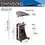 Techni Mobili 22"W Manual Adjustable Standing Laptop Cart, Chocolate (RTA-B005-CH36)~#|#~9531C1EC-EE47-4801-9C8A5FB1DA7AA24B_sc7
