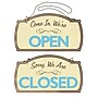 Cosco Boutique Open/Closed Indoor Door Sign, 12" x 7", Cream/Blue/Brown (098380)~#|#~9533AFCA-18A6-4A55-BE44EED6C1A72E6B_sc7