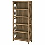 Bush Furniture Key West 66"H 5-Shelf Bookcase with Adjustable Shelves, Reclaimed Pine Laminated Wood (KWB132RCP-03)~#|#~95382030-6033-4F69-AED1DB7A92D459ED_sc7