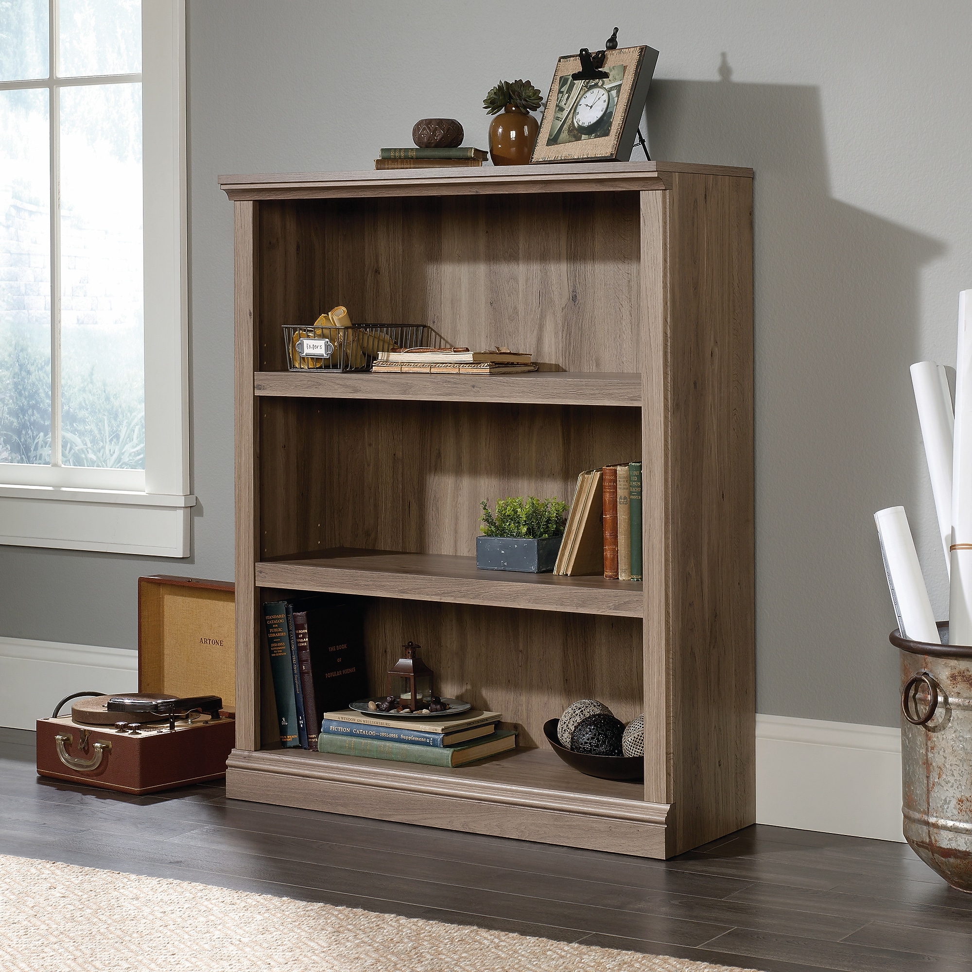 Sauder Select 44″H 3-Shelf Bookcase, Salt Oak (420176) Sansujyuku sansujyuku.com