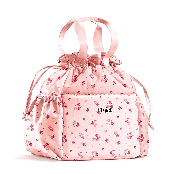 Fit & Fresh Cromwell Cinch Insulated Lunch Bag, Pink Dainty