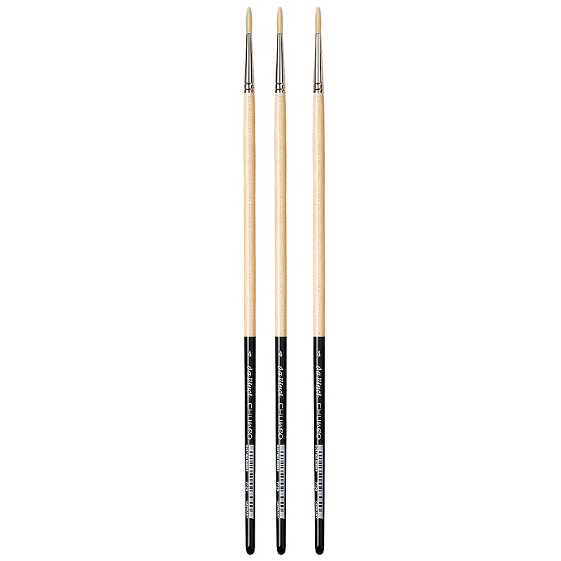 da Vinci CHUNEO Oil Synthetic Hog Round Brush, 3 /Pack (DVXVA77294-3) image 1