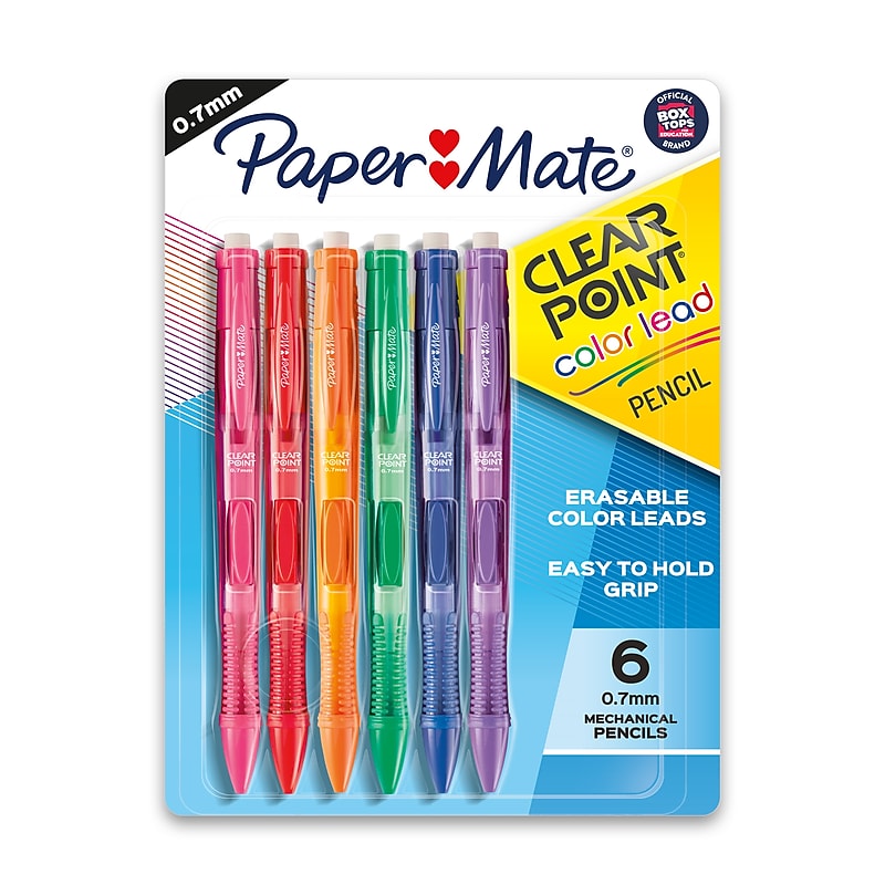 Paper Mate ClearPoint Mechanical Pencil, 0.7mm, #2 Soft Lead, 6/Pack (1984678) image 1