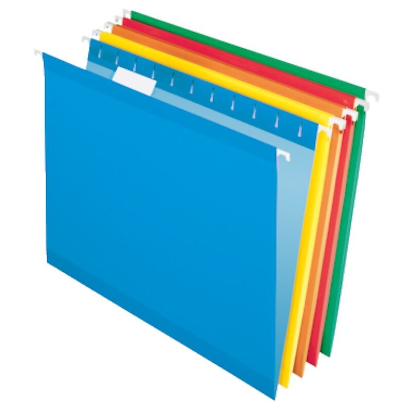 Pendaflex Reinforced Hanging File Folders, 1/5 Tab, Letter Size, Assorted Colors, 25/Box (PFX 4152 1/5 ASST) image 1