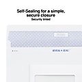 Staples Reveal-N-Seal Security Tinted #10 Business Envelopes, 4 1/8" x 9 1/2", White, 500/Box (SPL1775862)