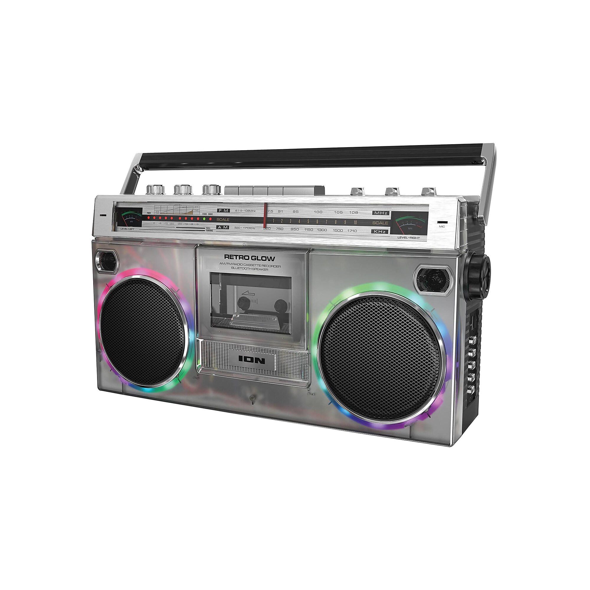 ION Retro Glow Bluetooth Boombox, Translucent (RETRGLWXUS) Sansujyuku sansujyuku.com