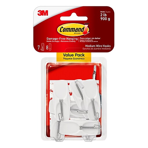 Command 2 lb. Medium White Wire Hooks (13 Hooks, 16 Strips) 17065-13NA -  The Home Depot