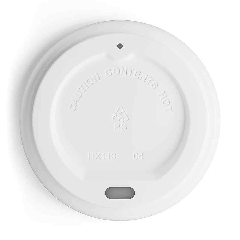 Perk™ Plastic Hot Cup Lid, 8 Oz., White, 50/Pack (PK45593) image 1