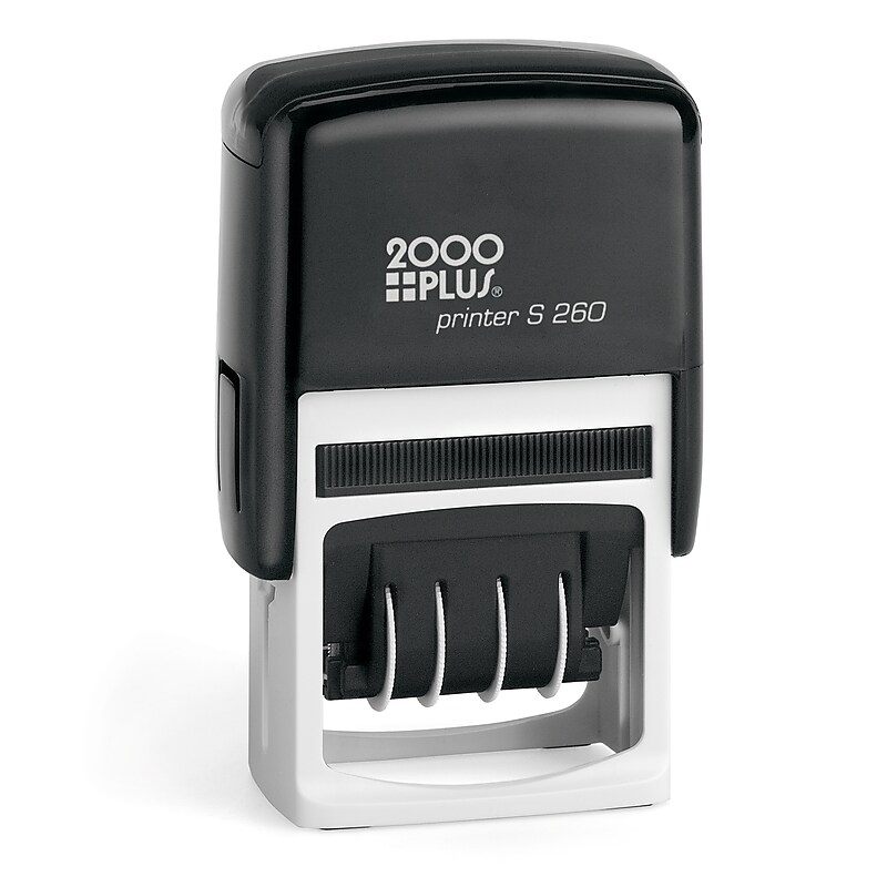 2000 Plus 4-in-1 Date Stamp, Blue and Red Ink (011098) image 1