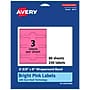 Avery Cigar Laser/Inkjet Multipurpose Labels, 2-3/8" x 8", Bright Pink (240/Box)~#|#~95538DA0-0935-4E9E-8611D937E035B347_sc7
