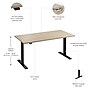 Bush Business Furniture Move 60 Series 60"W Electric Adjustable Standing Desk, Natural Elm/Black Powder Coat (M6S6030NEBK)~#|#~955758EA-F0D2-4827-942D24AFB50EE9BB_sc7