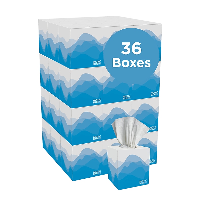 Pacific Blue Select Facial Tissue, 2-ply, 100 Tissues/Box, 36 Boxes/Pack (46200) image 1