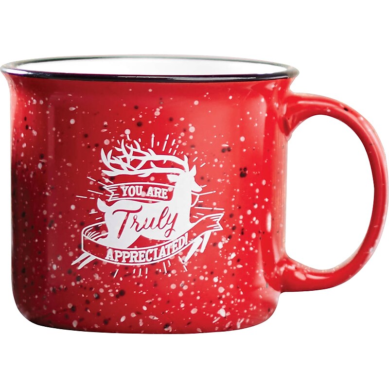 Baudville "You Are Truly Appreciated" Ceramic Coffee Mug, 13 oz., Red/White (70970) image 1