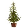 Nearly Natural Alpine Natural Look Artificial Christmas Tree in Wood Planter, 28" (T1505)~#|#~9561D1A2-A2DA-46EA-8AB849DF1186EBFA_sc7