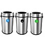 Alpine Industries Stainless Steel Recycling, Trash and Compost Station with Open Lid, 17 Gallon, 3/Pack (ALP470-65L-R-T-CO)~#|#~956528BE-E7F1-49F8-A10BE824DE889FD2_sc7