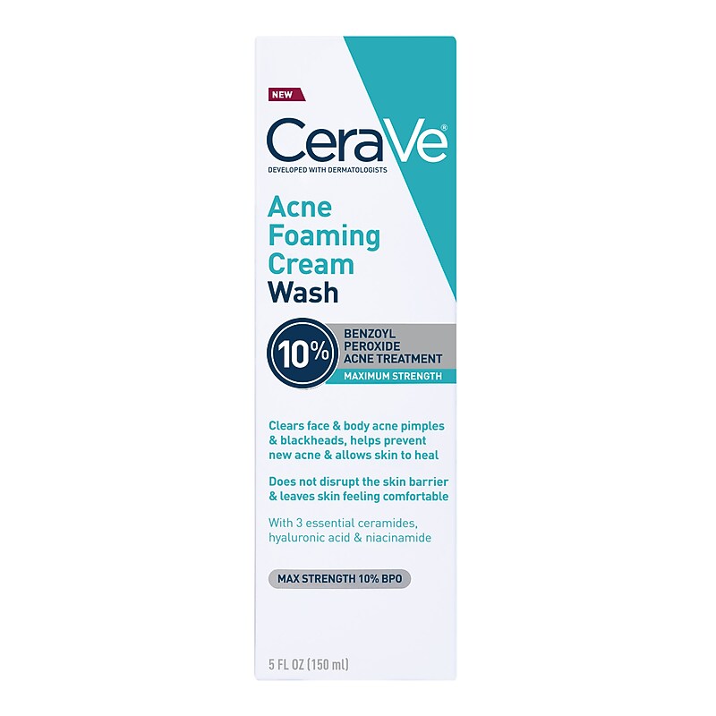 CeraVe Acne Foaming Cream Face Wash & Cleanser, 5 oz. (SA040700) image 1