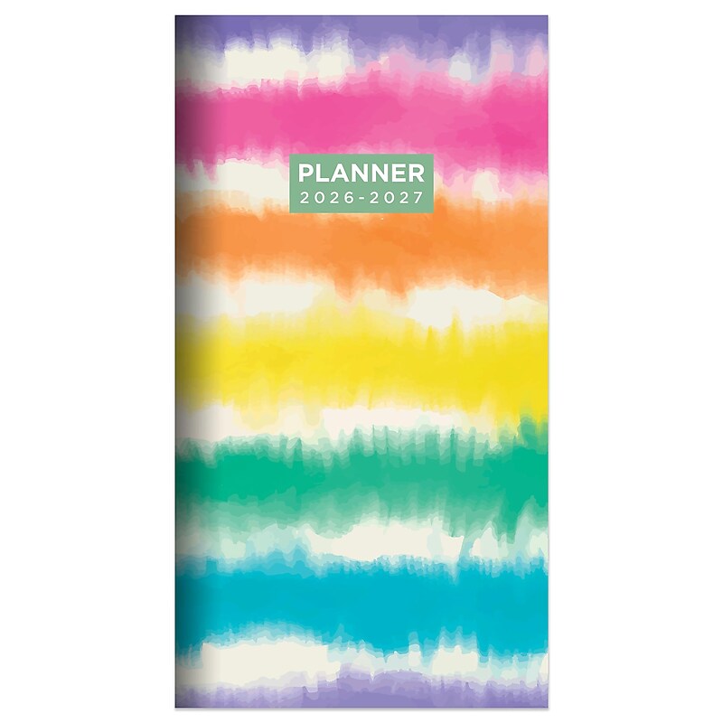 2026-2027 TF Publishing Tie Dye 3.5" x 6.5" Monthly, Paperboard Cover, Multicolored (26-7034) image 1