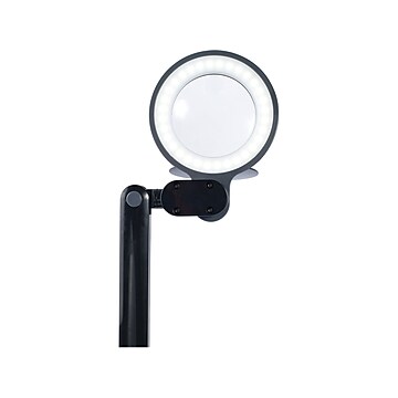OttLite Space-Saving LED Magnifier Desk Lamp, 14", Black (G97BGC-FFP)