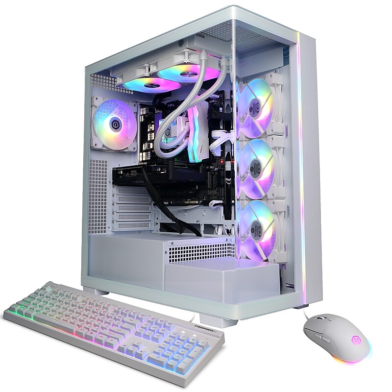 CyberPowerPC Gaming Desktop Computer, Intel Core i7-14700F, GeForce RTX 5060 Ti 8GB, 32GB RAM, 2TB SSD, Windows 11 Home image 1