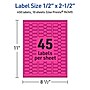 Avery Laser/Inkjet Barbell Multipurpose Labels, 0.5" x 2.5", Neon Magenta, 450/Pack (94749)~#|#~9572C7D6-74AD-470C-91A2D8FFB6CFB737_sc7