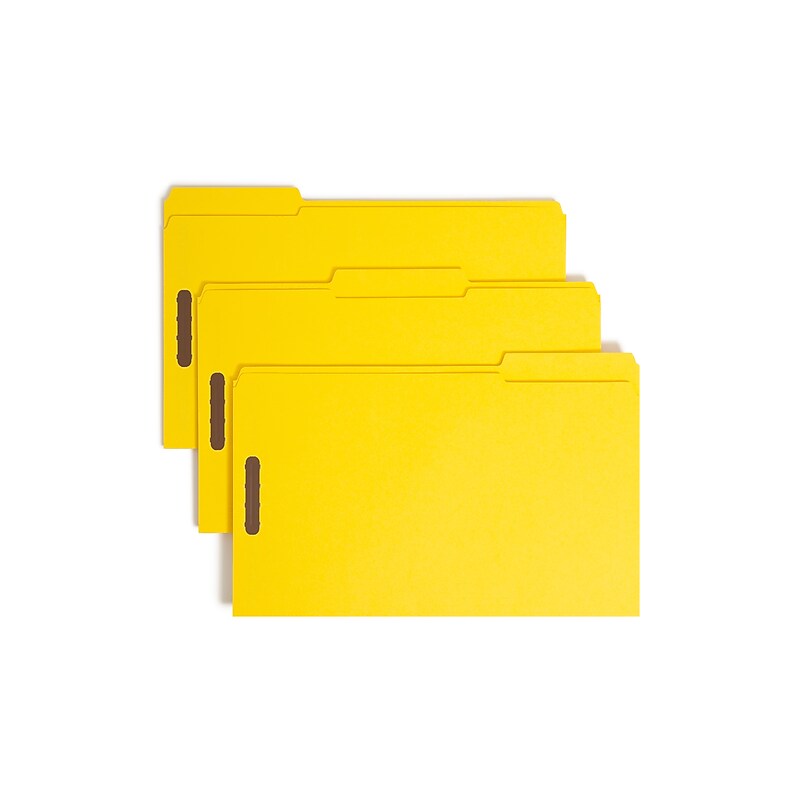 Smead Card Stock Classification Folders, Reinforced 1/3-Cut Tab, Legal Size, Yellow, 50/Box (17940) image 1