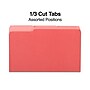 Staples File Folders, 1/3-Cut Tab, Legal Size, Red, 100/Box (ST224550-CC)~#|#~957B9070-506C-4410-B86D7D383D0738E5_sc7