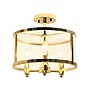 Lalia Home 3-Light 13" Farmhouse Glass and Metallic Accented LED Semi-flushmount, Gold (LHM-1000-GL)~#|#~957DDFC9-DC7F-4EFD-96E11A564A303368_sc7